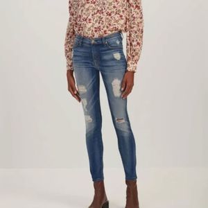 7 For All Mankind 24 The Ankle Skinny Distressed 7FAM Women's Designer Jeans